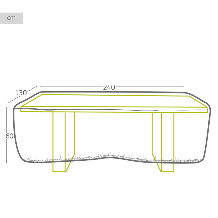 Aktive Garden Funda protectora para mesa de jardín 240x130x60 cm, Gris
