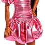 Barbie Muñeca Deluxe Style Metallic con Vestido Burbujas Rosa Coral, Gafas de Sol y Accesorios Mattel Jfp41