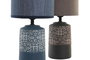 DKD Home Decor Lámpara Sobremesa Moderno Marrón Oscuro Azul 15 x 32 x 15 cm (2 Unidades)
