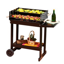 BAMBU Barbacoa de chapa Copenhague 62x46 cm con ruedas