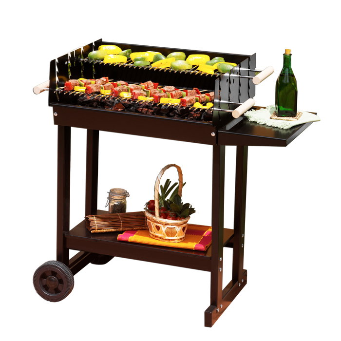 BAMBU Barbacoa de chapa Copenhague 62x46 cm con ruedas BAMBU Barbacoa de chapa Copenhague 62x46 cm con ruedas