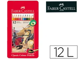 Faber Castell Ecolápices de Colores Caja Metálica 12 Colores Surtidos FSC