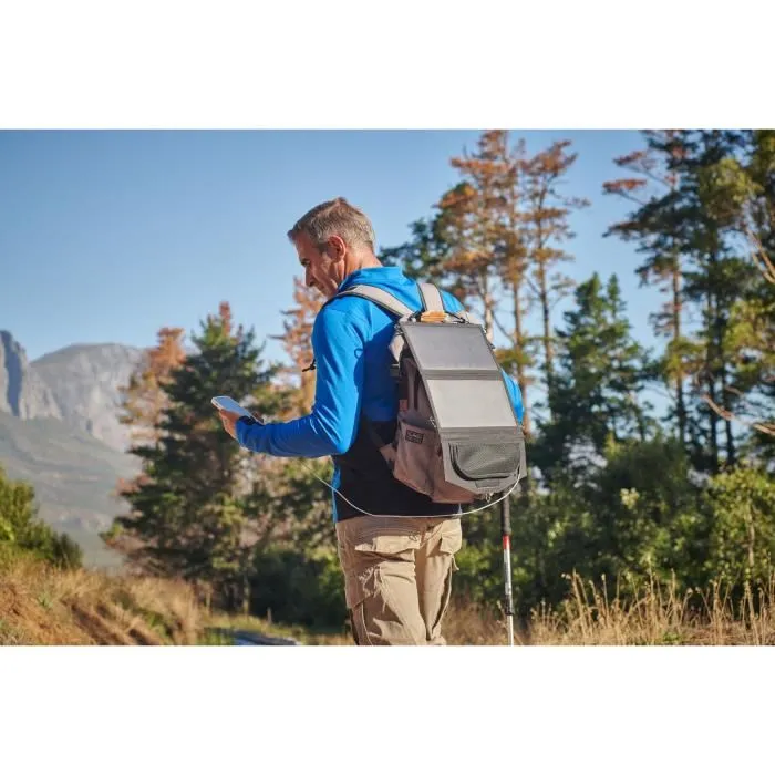 Ryobi RYO4892210224538 Kit de Viaje Panel Solar 21W con Transformador Cargador RY18BI150B-0 y Batería Litio+ 18V 2.0Ah