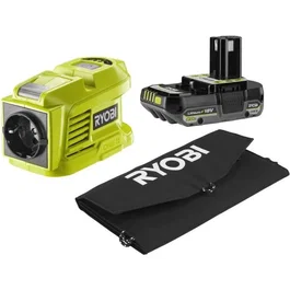 Ryobi Kit de viaje con Panel Solar 21 W, Cargador RY18BI150B-0 y Batería 18 V 2.0 Ah