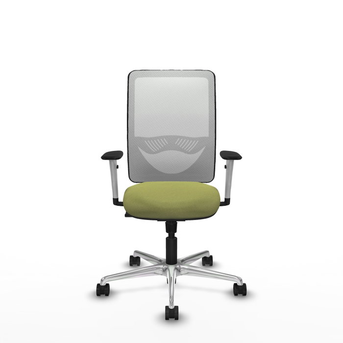 PIQUERAS Y CRESPO Silla de oficina Zulema con mecanismo Sincro, Verde oliva y Blanco