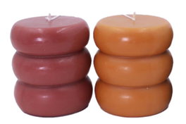 DKD Home Decor Velas de Cera de Parafina 9x9x10 cm, Surtido de 2 Colores