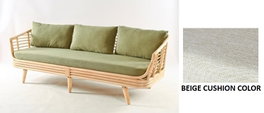 DKD Home Decor Sofá Balines Natural Beige Ratan Poliester 200 cm