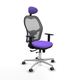 PIQUERAS Y CRESPO Silla de oficina Jorquera con mecanismo Sincro/Traslack, Lila y Gris
