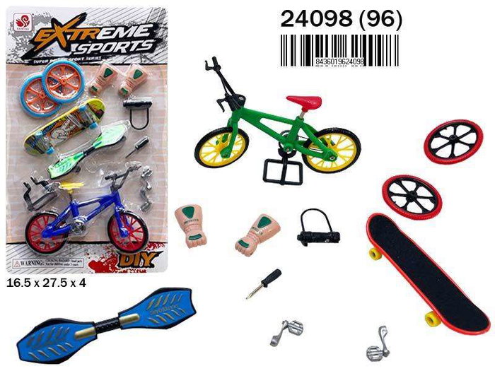 Rama Juguete Bicicleta Skate con Accesorios para niños +3 años, 16,5x27,5x4 cm, Idiomas: Español, Inglés, Francés, Portugués