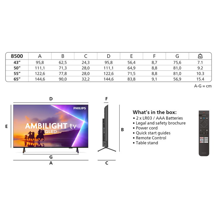 Philips 43PUS8500/12 TV 4K Ultra HD QLED 43 pulgadas