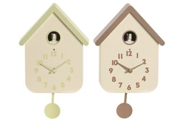 DKD Home Decor Reloj Cuco Casa Péndulo PVC Surtido