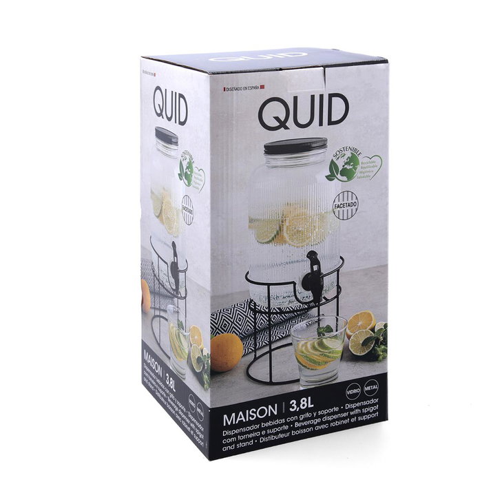 Quid Dispensador de Bebidas Maison Vidrio 4 L Transparente