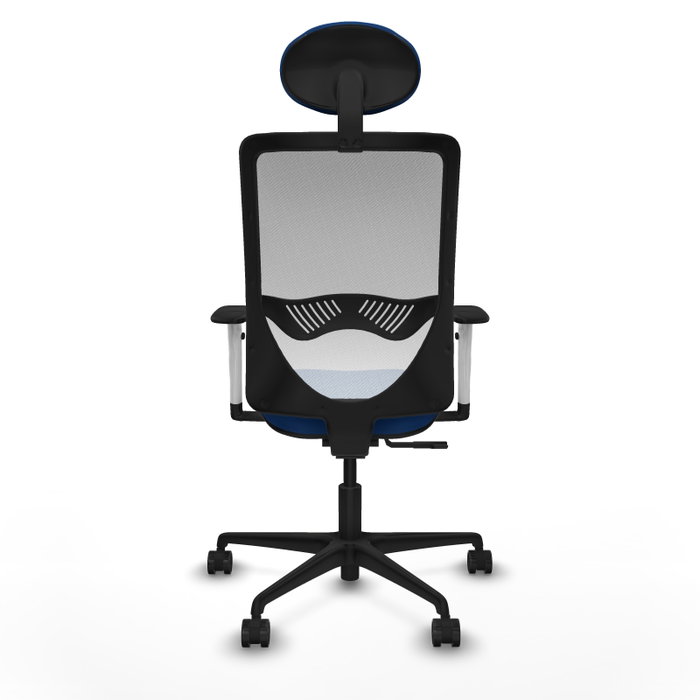 PIQUERAS Y CRESPO Silla de oficina Zulema con mecanismo Sincro, Azul y Blanco