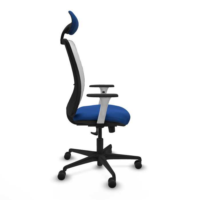 PIQUERAS Y CRESPO Silla de oficina Zulema con mecanismo Sincro, Azul y Blanco