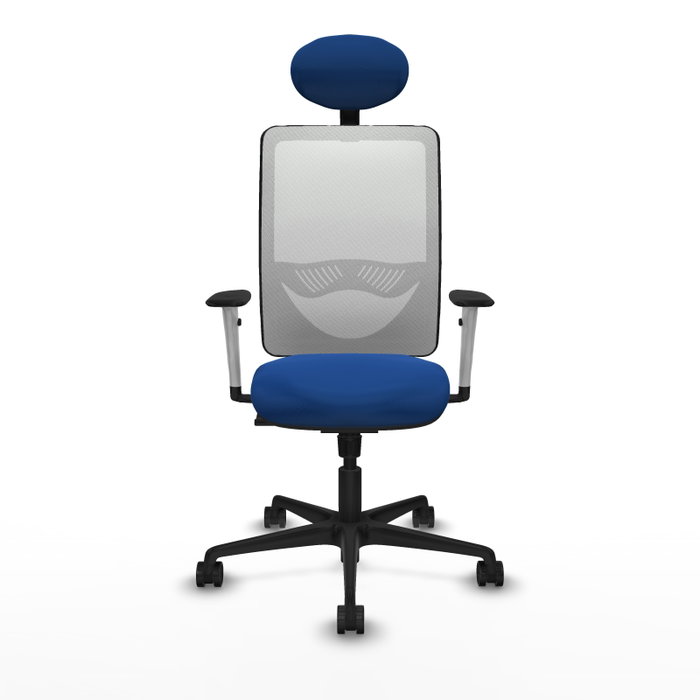 PIQUERAS Y CRESPO Silla de oficina Zulema con mecanismo Sincro, Azul y Blanco
