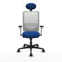 PIQUERAS Y CRESPO Silla de oficina Zulema con mecanismo Sincro, Azul y Blanco
