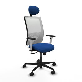 PIQUERAS Y CRESPO Silla de oficina Zulema con mecanismo Sincro, Azul y Blanco