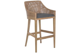 DKD Home Decor Taburete Mindi Ratan Gris