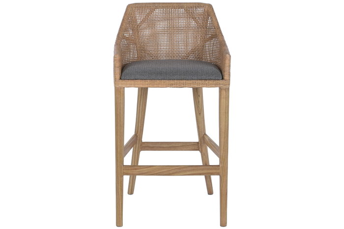 DKD Home Decor Taburete Mindi Ratan Gris