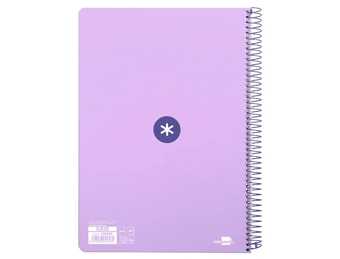 Antartik Cuaderno espiral A4 tapa dura 80 hojas 90gr cuadro 4mm con margen color lavanda