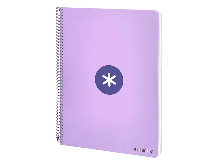 Antartik Cuaderno espiral A4 tapa dura 80 hojas 90gr cuadro 4mm con margen color lavanda