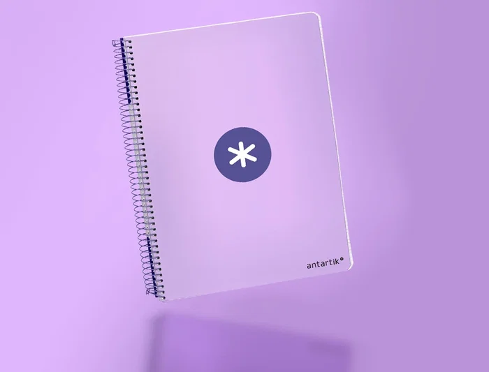 Antartik Cuaderno espiral A4 tapa dura 80 hojas 90gr cuadro 4mm con margen color lavanda