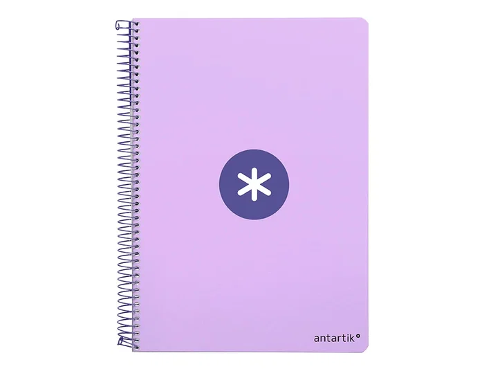 Antartik Cuaderno espiral A4 tapa dura 80 hojas 90gr cuadro 4mm con margen color lavanda