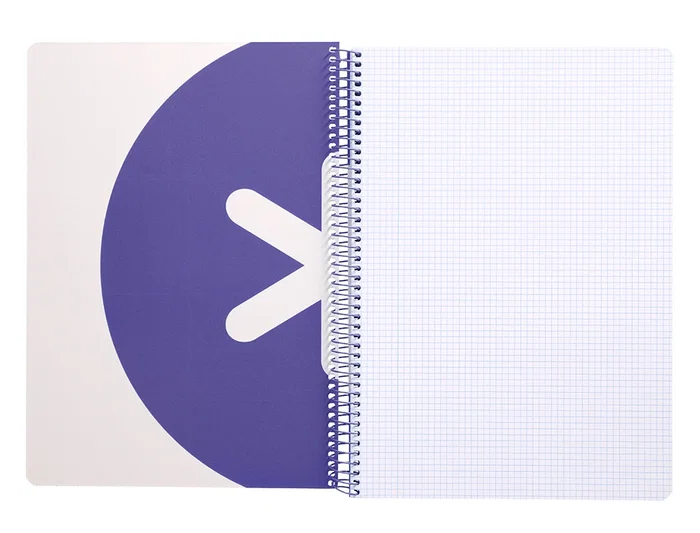 Antartik Cuaderno espiral A4 tapa dura 80 hojas 90gr cuadro 4mm con margen color lavanda