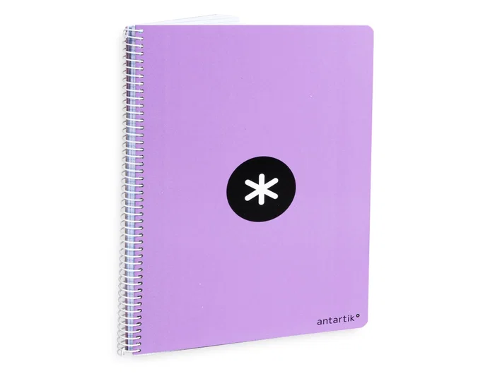 Antartik Cuaderno espiral A4 tapa dura 80 hojas 90gr cuadro 4mm con margen color lavanda