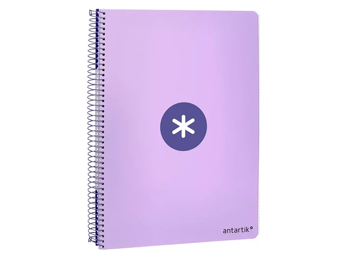 Antartik Cuaderno espiral A4 tapa dura 80 hojas 90gr cuadro 4mm con margen color lavanda