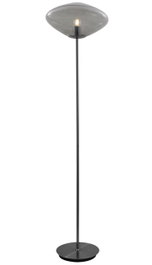 DKD Home Decor Lámpara de Pie Gris Metal y Cristal 39 x 150 x 39 cm