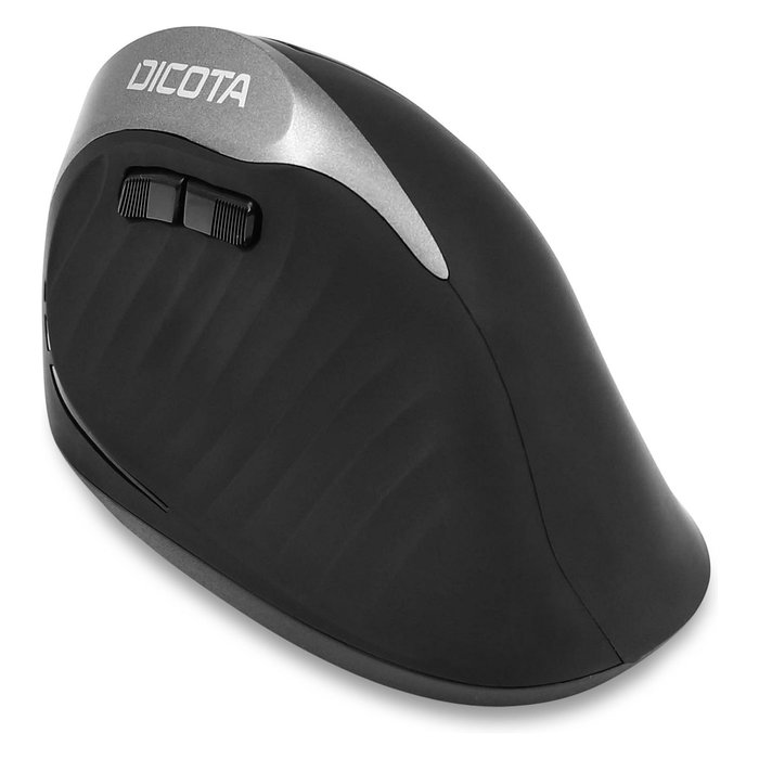 Dicota D31981 Ratón Ergonómico Inalámbrico Bluetooth para Mano Derecha, 5 Botones, 1600 DPI, Negro