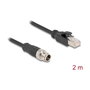 DeLOCK Cable de red M12 codificado X 8 pin macho a RJ45 macho 2 m