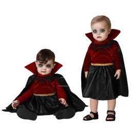 Atosa Disfraz de Vampiresa Bebé con Vestido Negro y Rojo