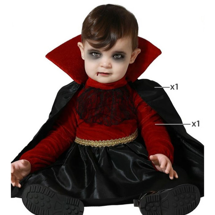 Atosa Disfraz de Vampiresa Bebé con Vestido Negro y Rojo Atosa Disfraz de Vampiresa Bebé con Vestido Negro y Rojo