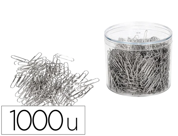 Q-connect Clips Niquelados nº2 33 mm Cubilete 1000 Unidades Q-connect Clips Niquelados nº2 33 mm Cubilete 1000 Unidades
