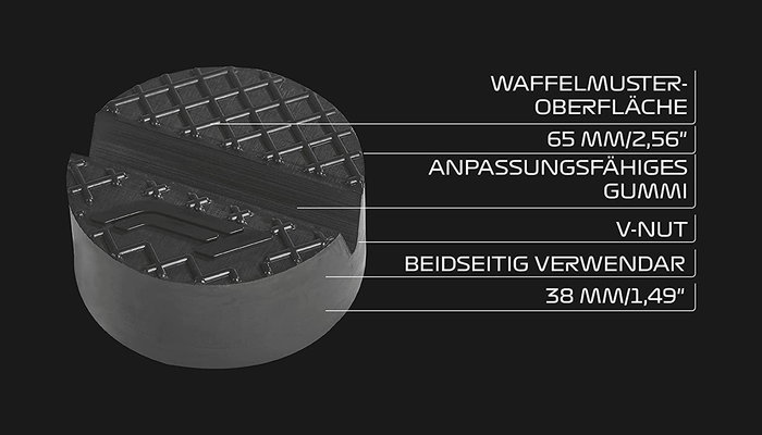 Formula 1 Soporte De Goma F110800, Almohadilla Protectora Duradera Para Gato Hidráulico, Perfil Antideslizante