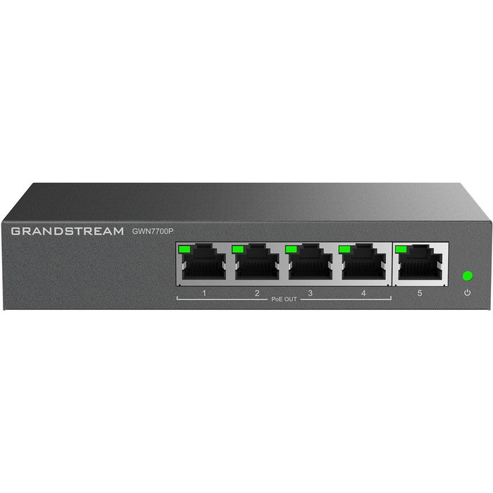 Grandstream GWN7700P Switch de red de 5 puertos con 4 puertos PoE+
