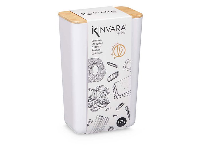 Kinvara Tarro Rectangular Alto Blanco y Marrón 1,75L Kinvara Tarro Rectangular Alto Blanco y Marrón 1,75L