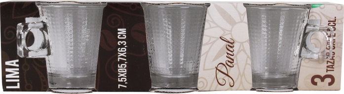 La Mediterranea Set de 3 Tazas de Café Lima Panal 8 cl