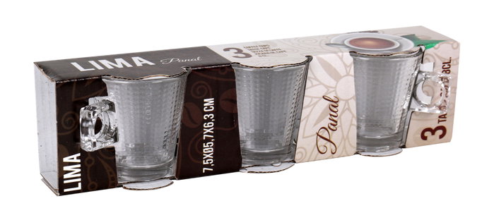 La Mediterranea Set de 3 Tazas de Café Lima Panal 8 cl