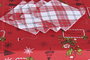 DKD Home Decor Mantel Navidad Tradicional Rojo Blanco Poliéster 150 x 150 cm Set de 5 (2 Unidades)