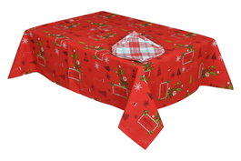DKD Home Decor Set de Mantel y Servilletas de Algodón para 4 Servicios