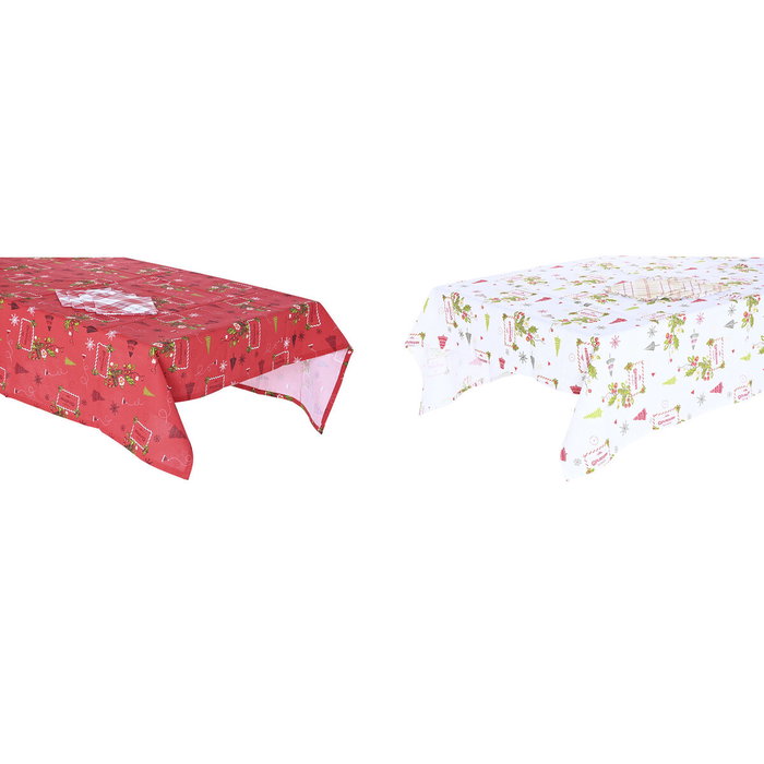 DKD Home Decor Set de Mantel y Servilletas de Algodón para 4 Servicios