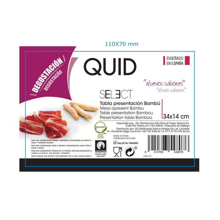 Tabla Presentación Bambú Select Quid 34x14 cm