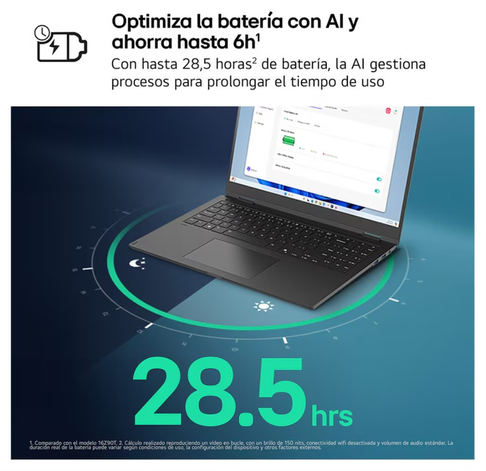 LG Gram 16Z90TL-G.AU85BN con Intel Core Ultra 7, 32 GB RAM y 512 GB SSD