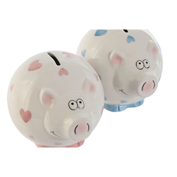 DKD Home Decor Hucha de Cerdo en Dolomita Surtido de 2 Unidades