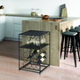 Home Deco Factory Botellero Para 16 Botellas Essentiel Con Raíles Para Copas y Función De Mesa Auxiliar 45x35x70 cm