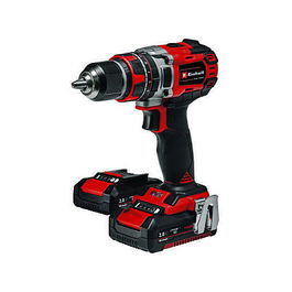 Einhell TP-CD 18/50 Li-i BL - Taladro Percutor Atornillador a Batería 18V, Sin Escobillas (Brushless), 50 Nm, 2 Baterías 2Ah Incluidas, Color Negro y Rojo