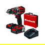 Einhell TP-CD 18/50 Li-i BL - Taladro Percutor Atornillador a Batería 18V, Sin Escobillas (Brushless), 50 Nm, 2 Baterías 2Ah Incluidas, Color Negro y Rojo
